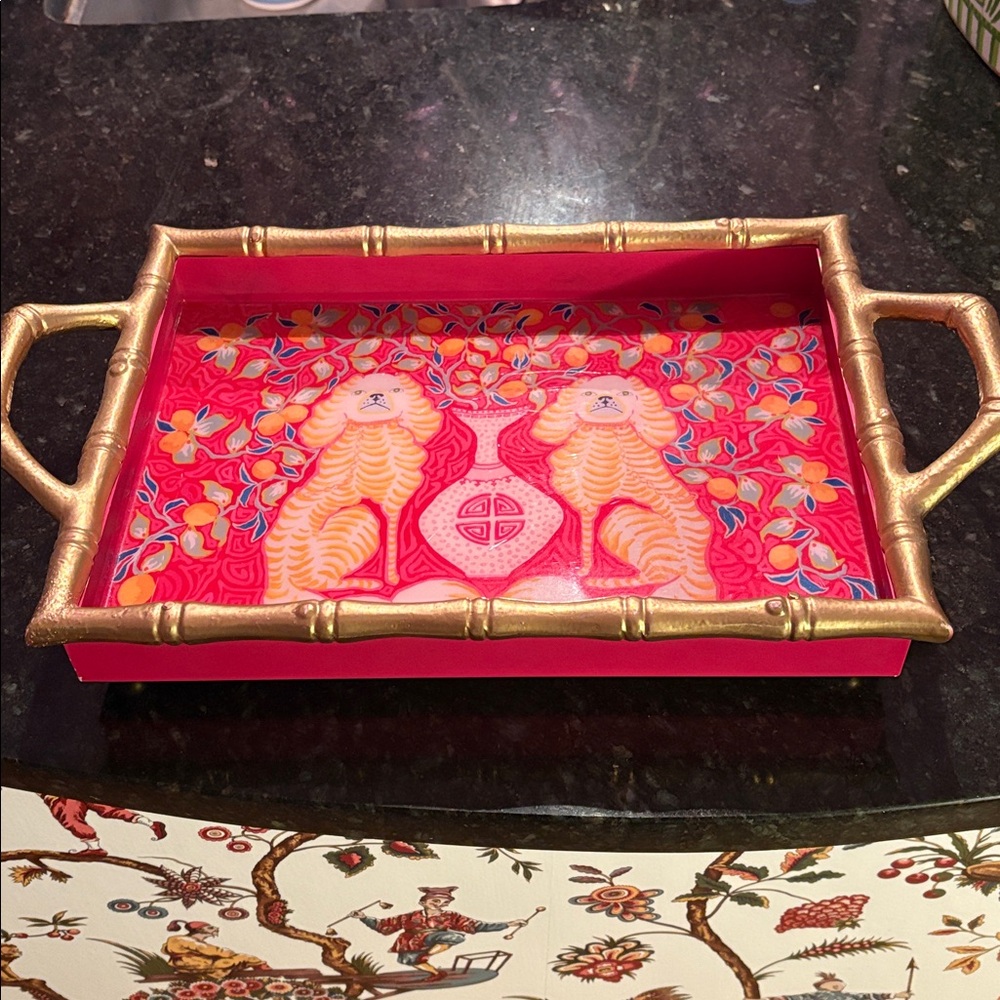 Jayes Studio Pink Staff Dogs Tray by Paige Gemmel